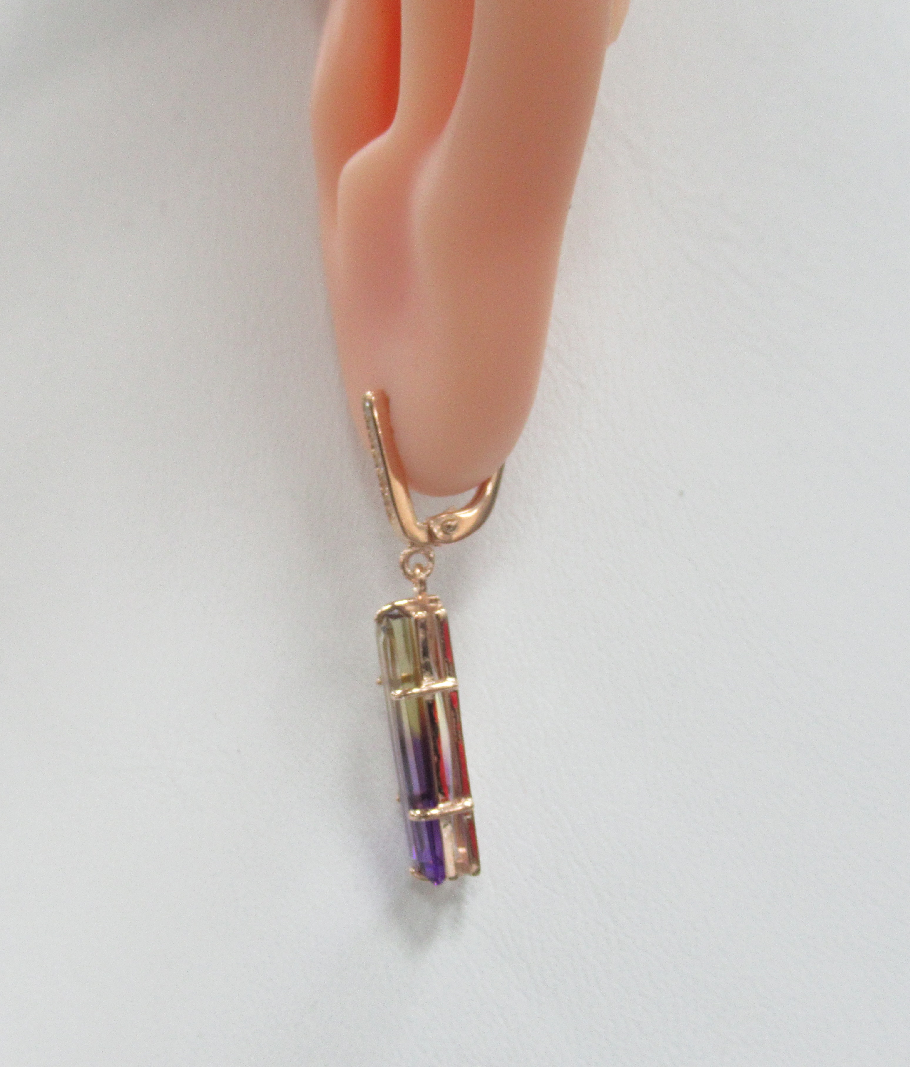 Серебряные серьги с аметринами